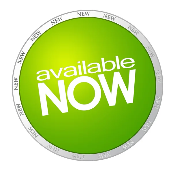 Tillgänglig nu gröna klistermärke — Stockfoto