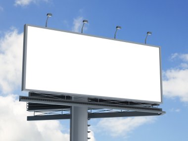 Billboard against blue cloudy sky clipart