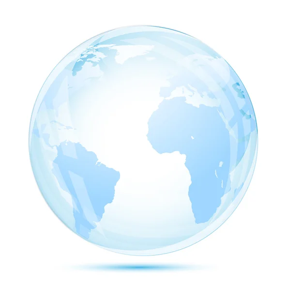 Globe glass in blue — Stock Vector