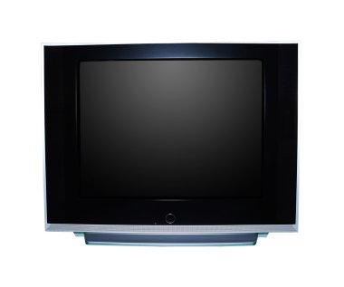 Black and silver crt tv clipart