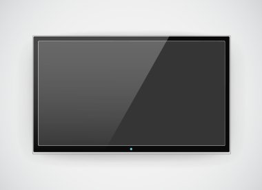 siyah lcd veya led tv ekranında bir duvarda asılı