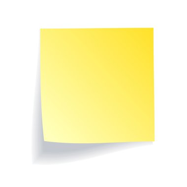 Yellow stick note on white clipart