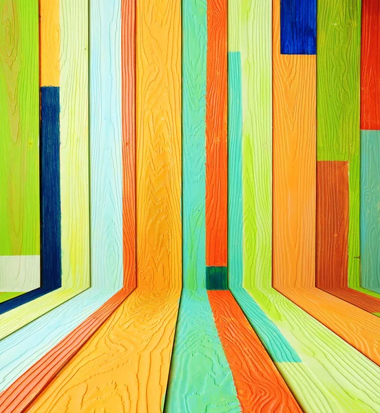 Sala de madeira colorida — Fotografia de Stock