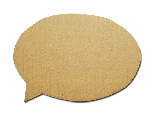 Beyaz arka plan üzerinde izole kabarcık konuşma karton — Stok fotoğraf