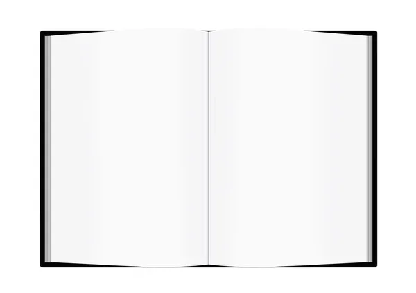 Livro aberto isolado em branco — Fotografia de Stock