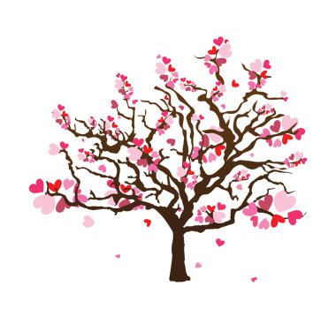 Abstract heart shape tree clipart