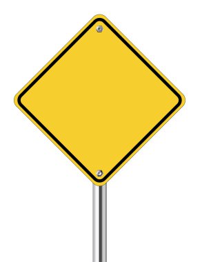 Blank yellow road sign clipart