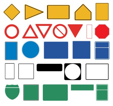 Blank traffic signs clipart