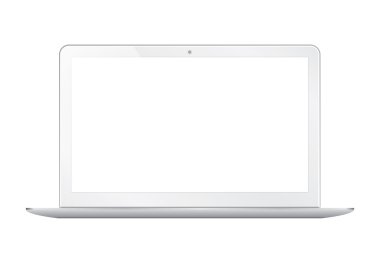 Modern thin laptop isolated on white clipart