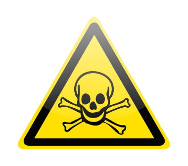 Skull danger signs clipart