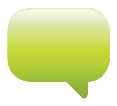 Green glassy empty speech bubble web button icon clipart