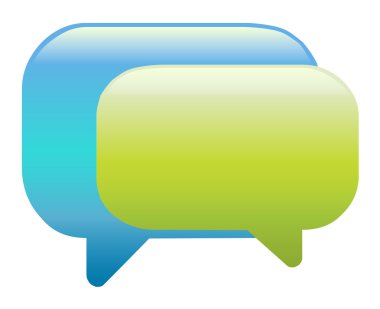 Blue and green colour speech bubbles clipart