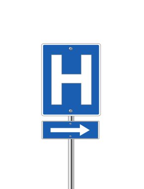 Hospital sign on white clipart