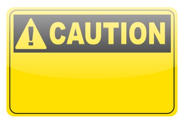 Blank yellow caution label sign clipart