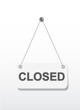 Closed sign board clipart