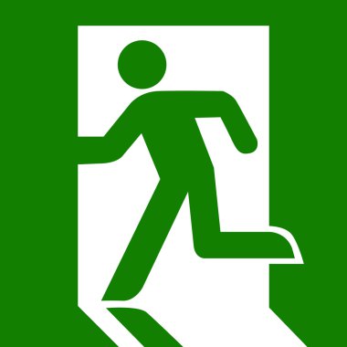 Yeşil acil çıkış işareti