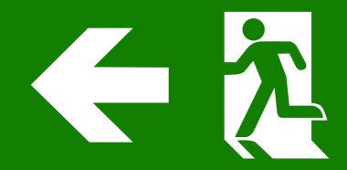 Yeşil acil çıkış işareti