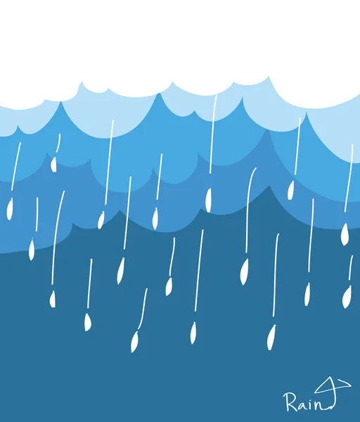 Blue clouds and rain — Stock Vector