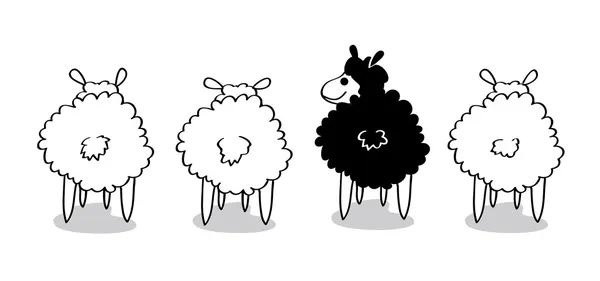 Schwarze Schafe — Stockvektor