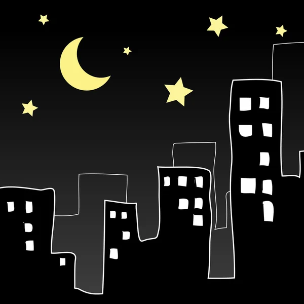 Notte in città — Vettoriale Stock