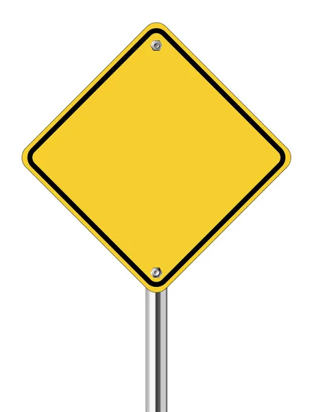 Placa de estrada amarela em branco — Vetor de Stock