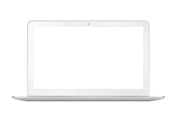 Moderno portátil delgado aislado en blanco — Vector de stock