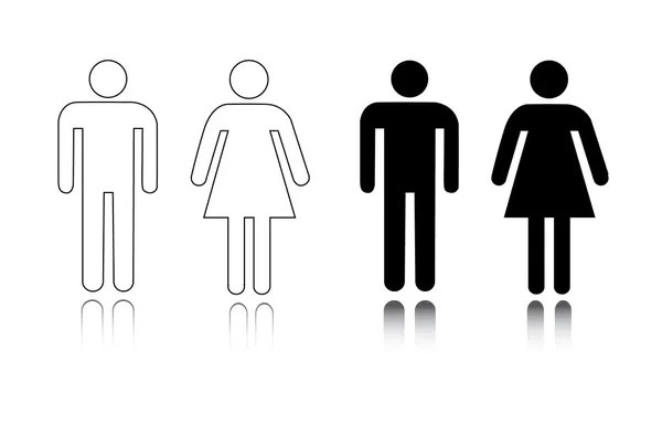 Ikon toilet laki-laki dan perempuan - Stok Vektor