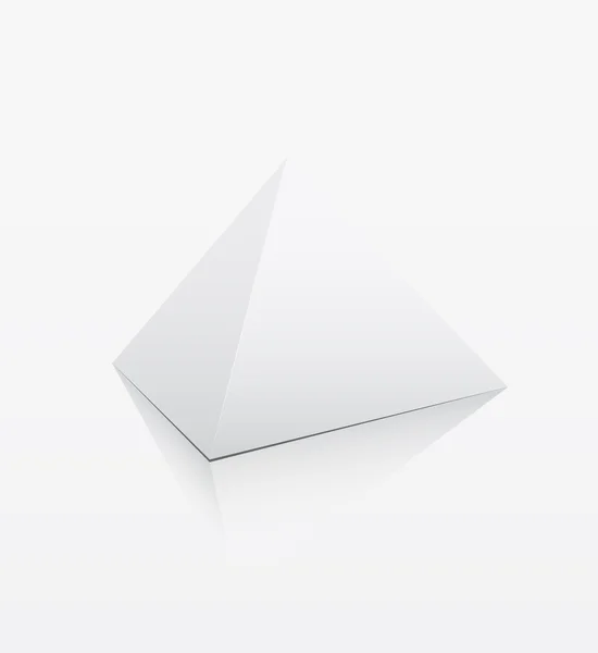 Piramide bianca su sfondo bianco — Vettoriale Stock
