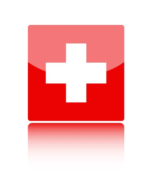 Signo de botón médico de primeros auxilios aislado en blanco — Archivo Imágenes Vectoriales