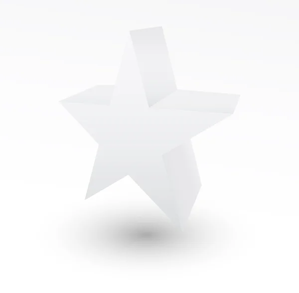 Estrella blanca 3D sobre fondo blanco — Vector de stock