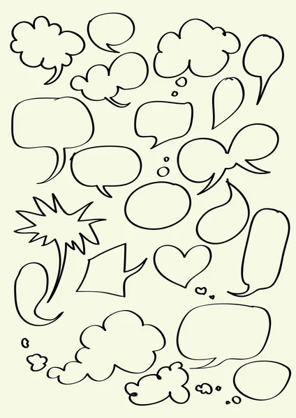 Kézzel rajzolt szó buborékok a szöveg beszúrási sor — Stock Vector