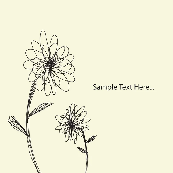Kézzel rajzolt virágot háttér — Stock Vector