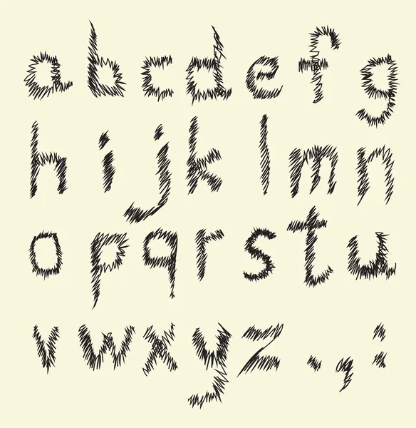 Handgetekend alfabet — Stockvector