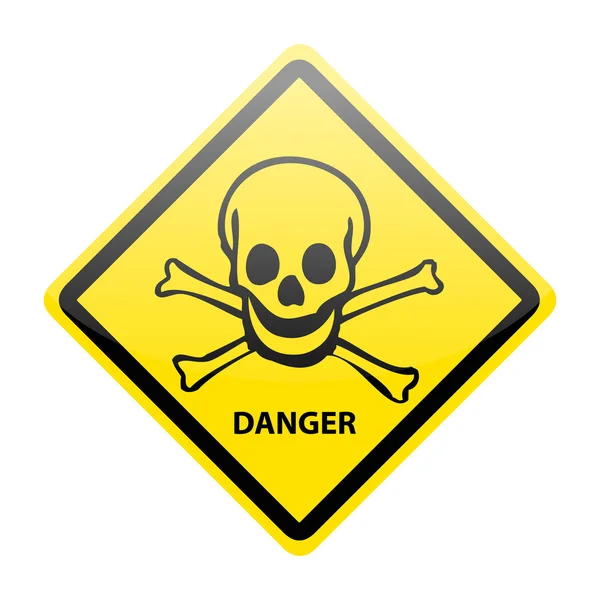 Kafatası tehlike işareti — Stok Vektör