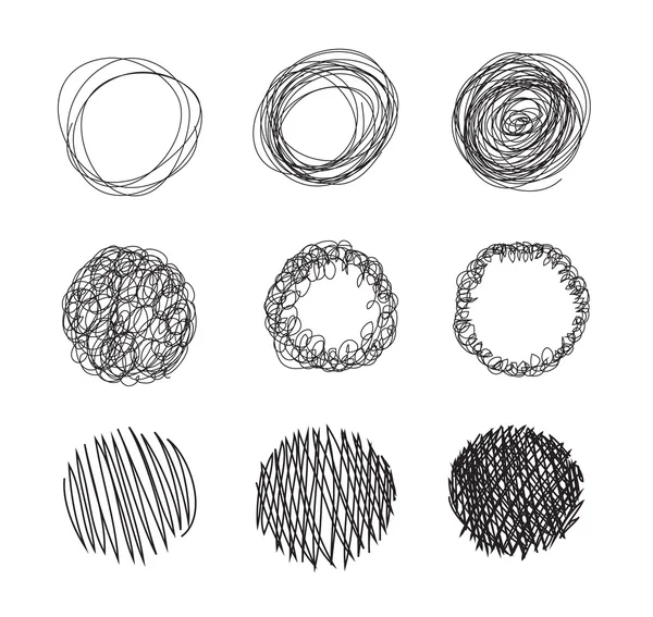 Pencil drawn circles bubbles — Stock Vector