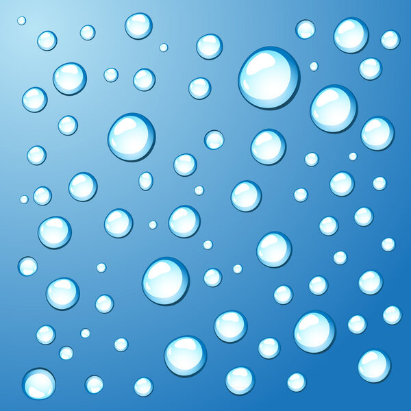 Water drops on a glass