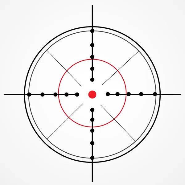 Crosshair with red dot — Stock Vector