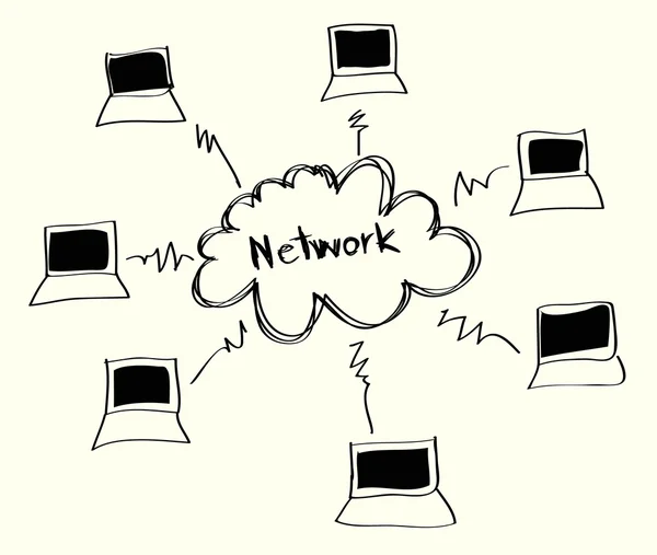 Концепция компьютерной сети — стоковый вектор