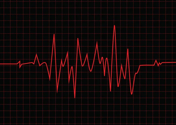 Diagrama do batimento cardíaco vermelho — Vetor de Stock