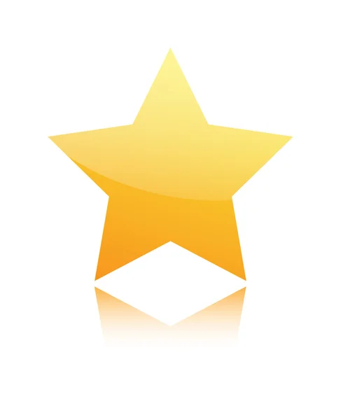 Estrela dourada isolada sobre branco — Vetor de Stock