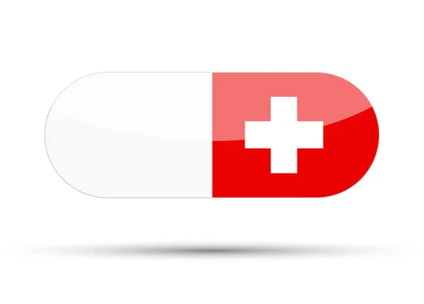 Kapsułki tabletki z krzyżem medyczne — Wektor stockowy