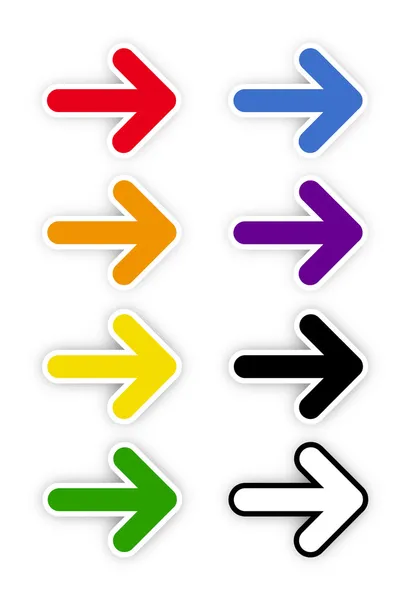 Rainbow color on arrows — Stock Vector
