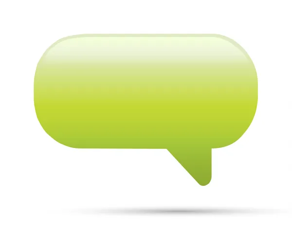 Verde vítreo botão bolha de fala vazio web — Vetor de Stock