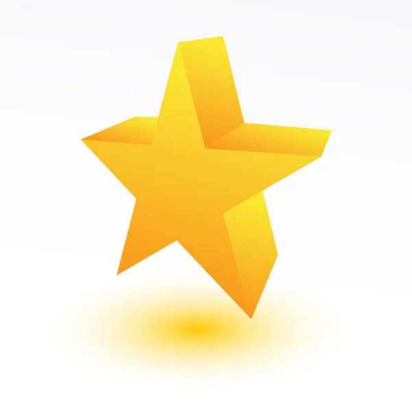Étoile d'or 3D sur blanc — Image vectorielle