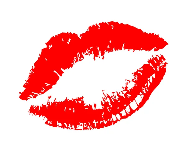 Bacio rossetto su bianco — Vettoriale Stock