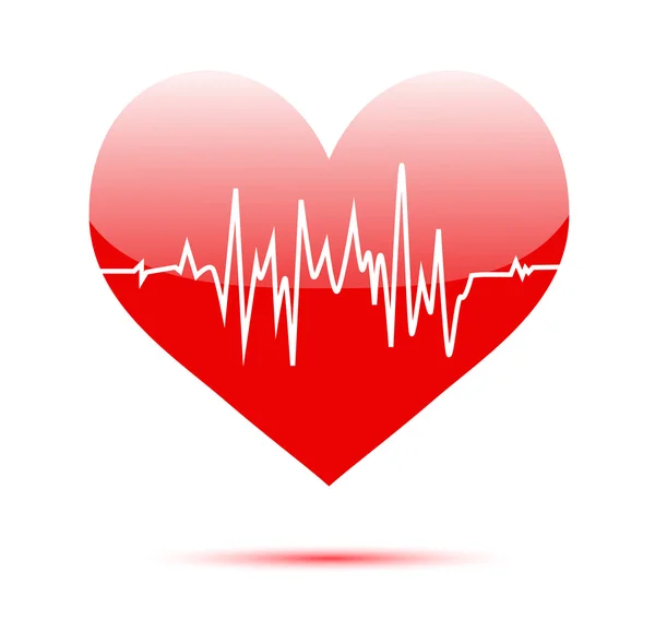 Cardiogramme sur le cœur — Image vectorielle