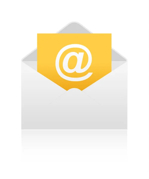 Enveloppe ouverte avec e-mail — Image vectorielle
