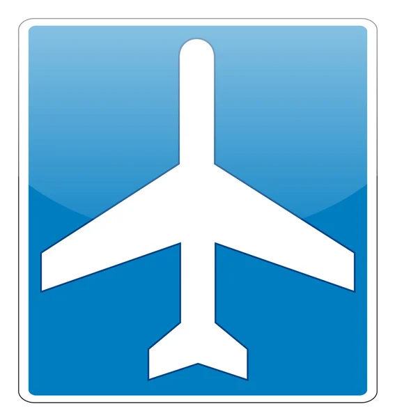 Airport glossy label sign on white - Stok Vektor