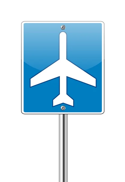 Rótulo de tráfego do aeroporto sinal brilhante — Vetor de Stock