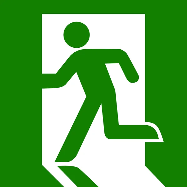 Green emergency exit sign — Stock Vector